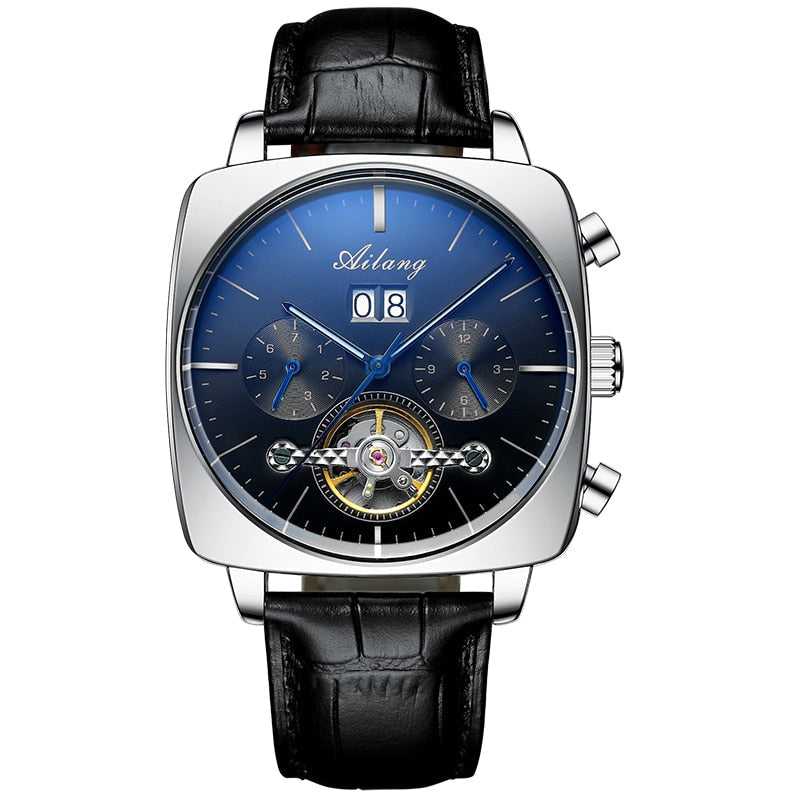 2021AILANG famous brand watch montre automatique luxe chronograph Square Large Dial Watch Hollow Waterproof mens fashion watches
