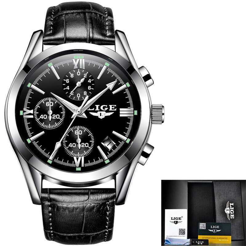 2022 LIGE Watch Men Sport Quartz Fashion Leather Clock Mens Watches Top Brand Luxury Waterproof Business Watch Relogio Masculino