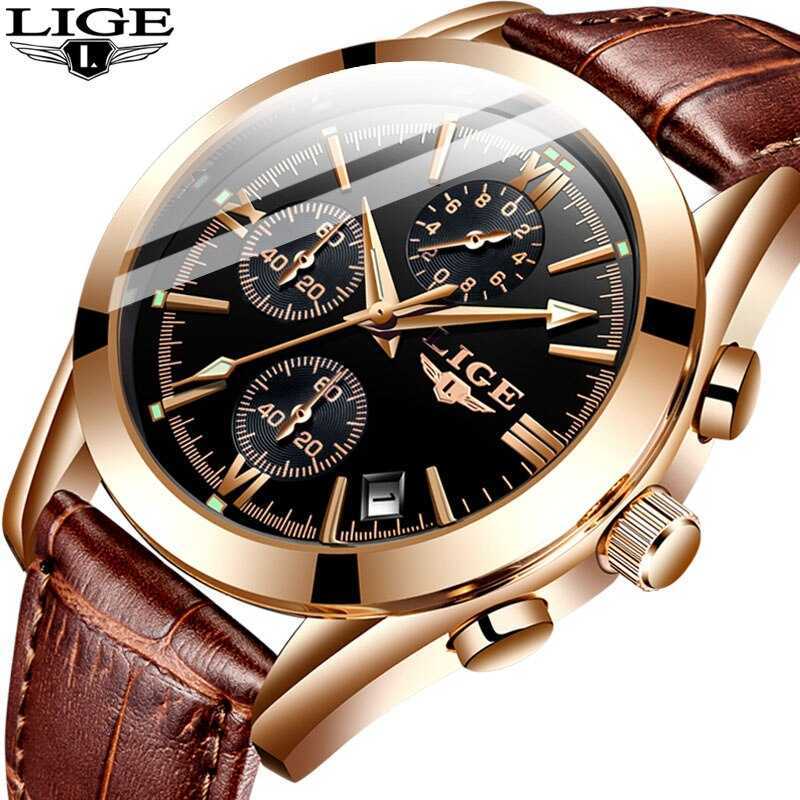2022 LIGE Watch Men Sport Quartz Fashion Leather Clock Mens Watches Top Brand Luxury Waterproof Business Watch Relogio Masculino