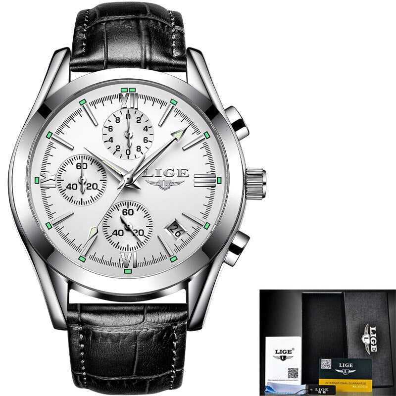 2022 LIGE Watch Men Sport Quartz Fashion Leather Clock Mens Watches Top Brand Luxury Waterproof Business Watch Relogio Masculino