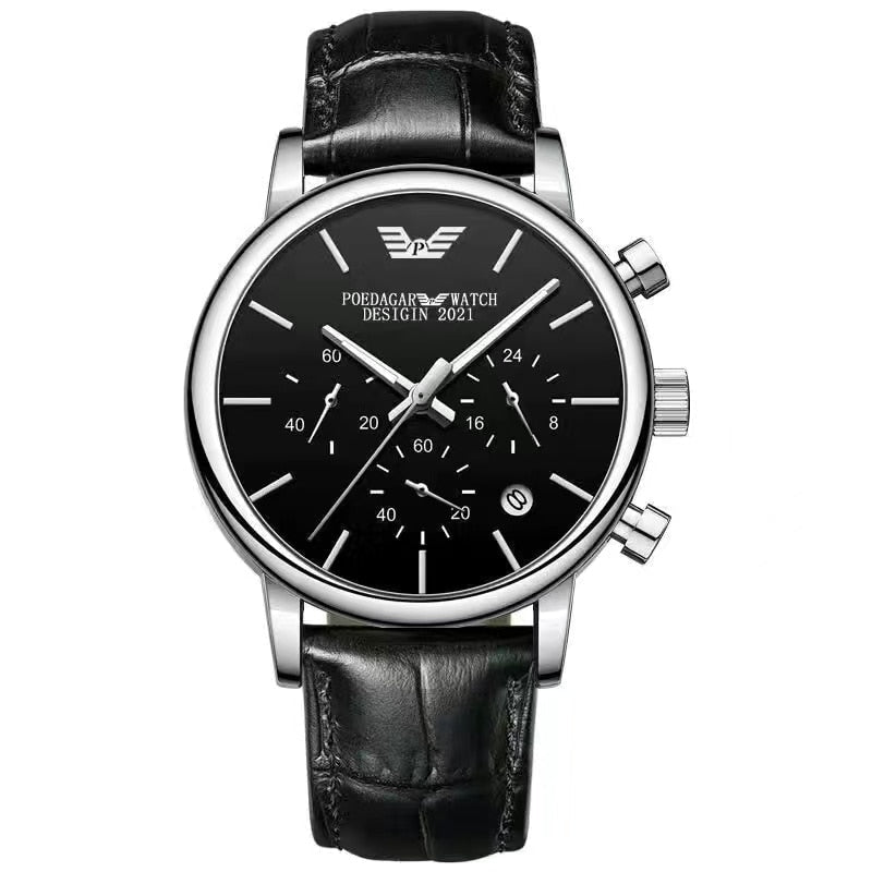 2022 New Fashion Mens Watches with Stainless Steel Top Brand Luxury Sports Chronograph Quartz Watch Men Relogio Masculino