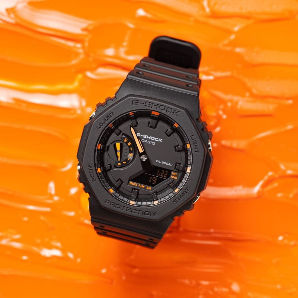 G-Shock GA2100 Neon Black Orange Limited Edition