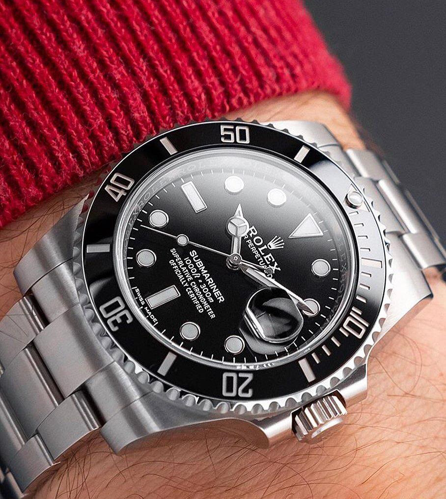 Rolex Submariner Silver And Black Dial Analog Quartz Men's Watch