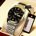 Classic Business Men Quartz Movement Luminous Week Date Watch