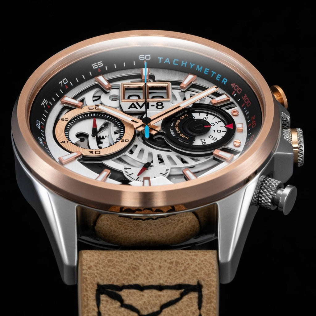 AVI-8 Hawker Harrier II Matador Chronograph Silver Brown