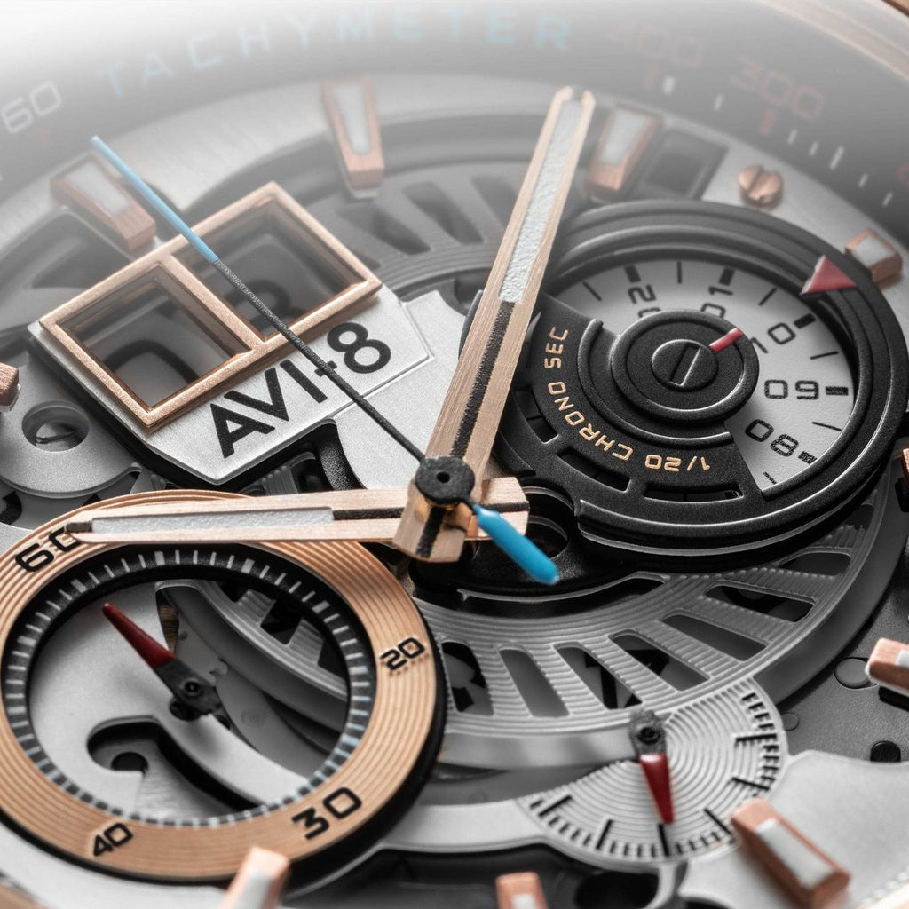 AVI-8 Hawker Harrier II Matador Chronograph Silver Brown