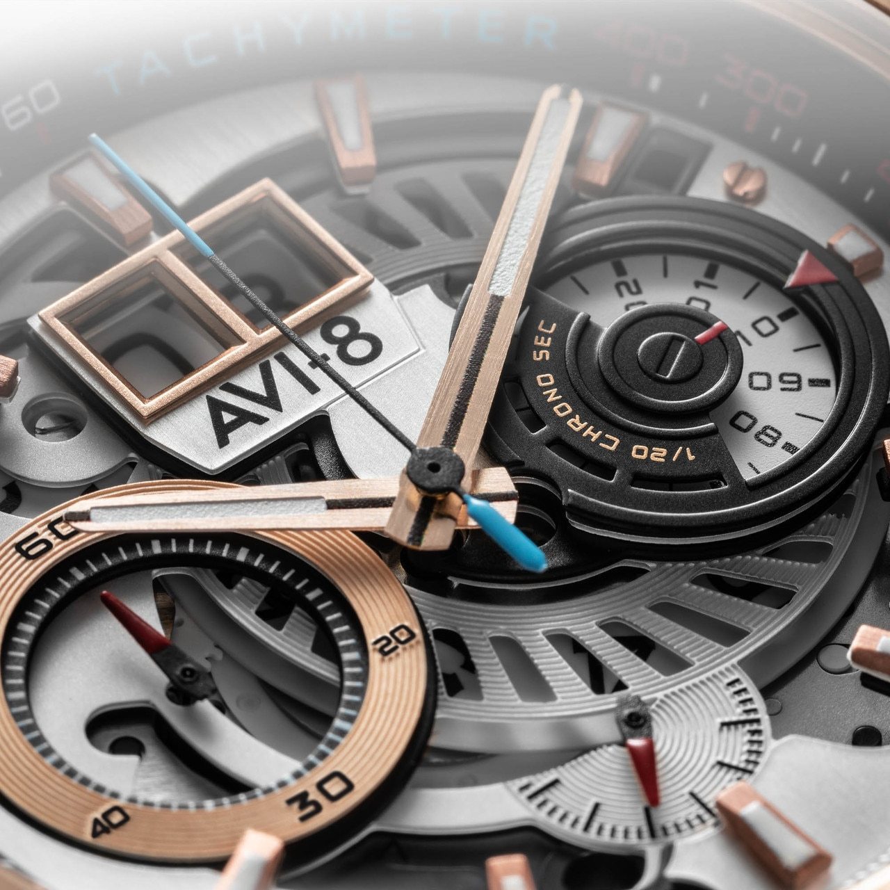AVI-8 Hawker Harrier II Matador Chronograph Silver Brown