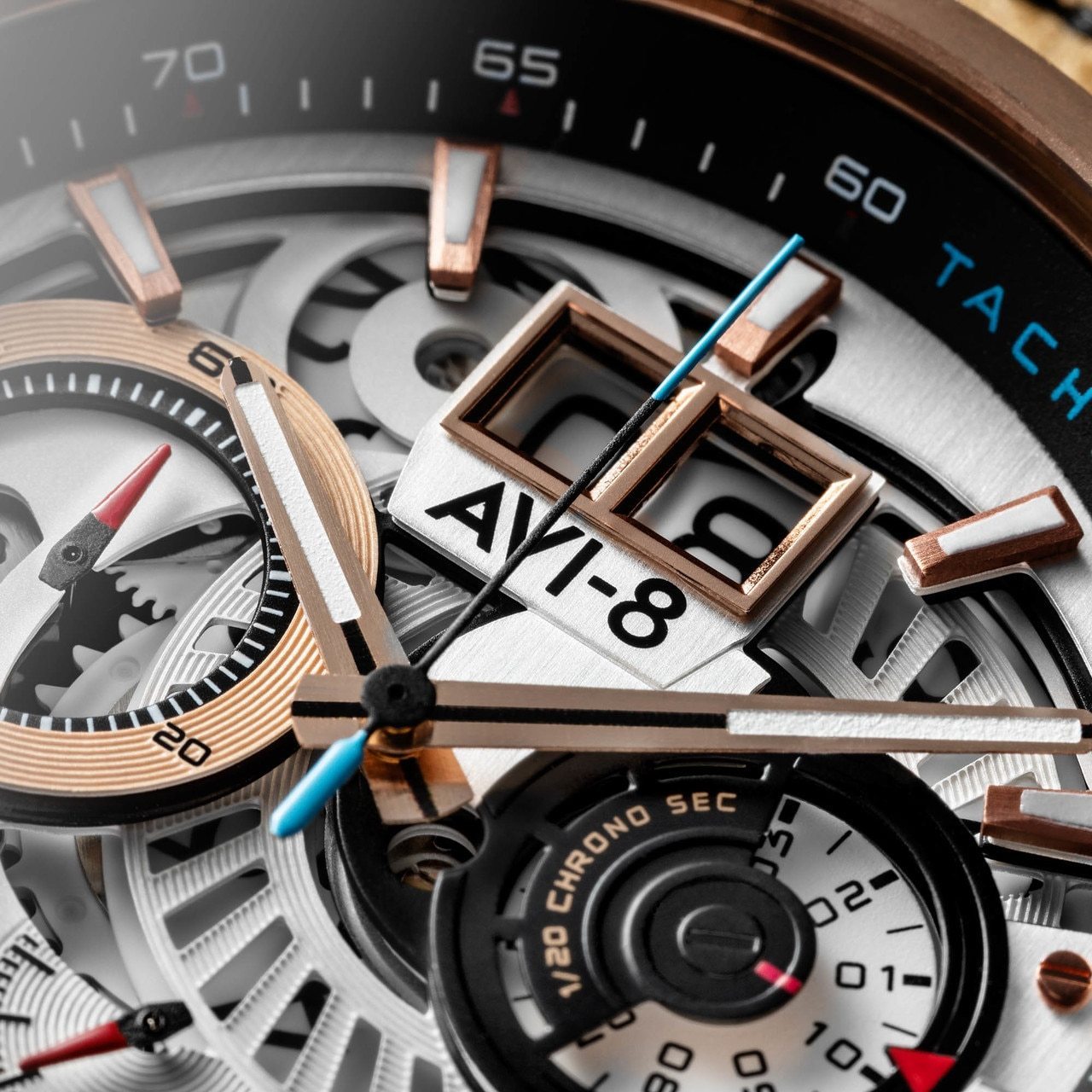AVI-8 Hawker Harrier II Matador Chronograph Silver Brown