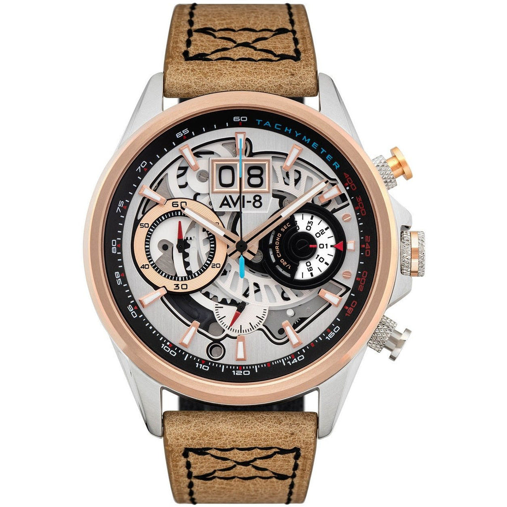 AVI-8 Hawker Harrier II Matador Chronograph Silver Brown