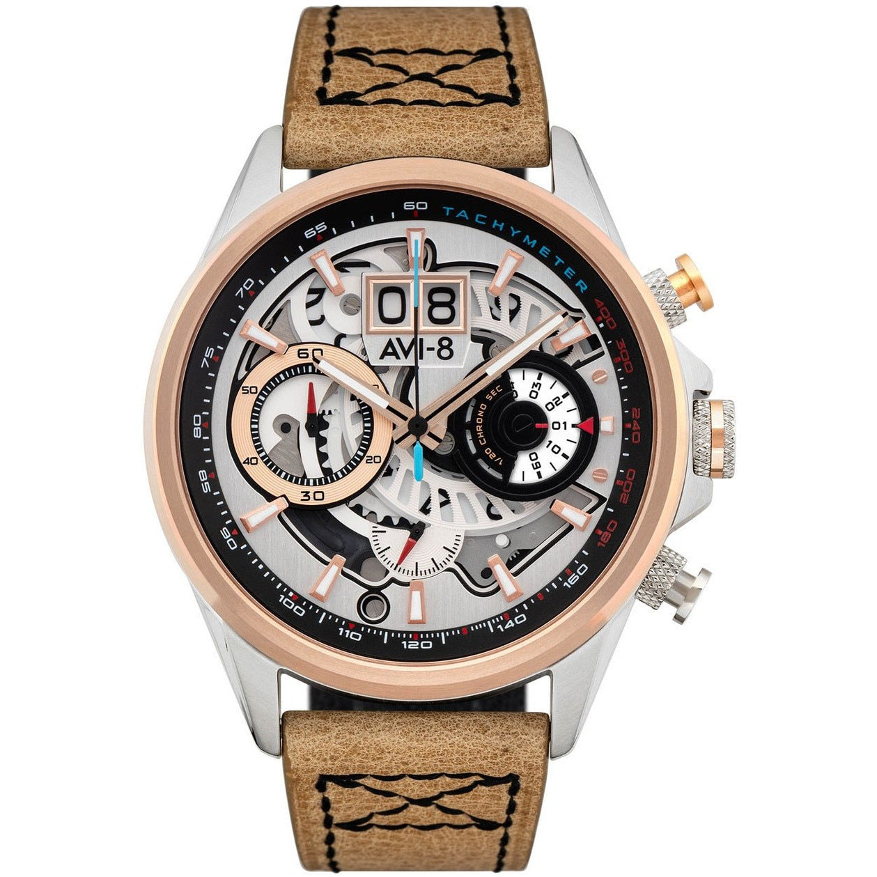 AVI-8 Hawker Harrier II Matador Chronograph Silver Brown
