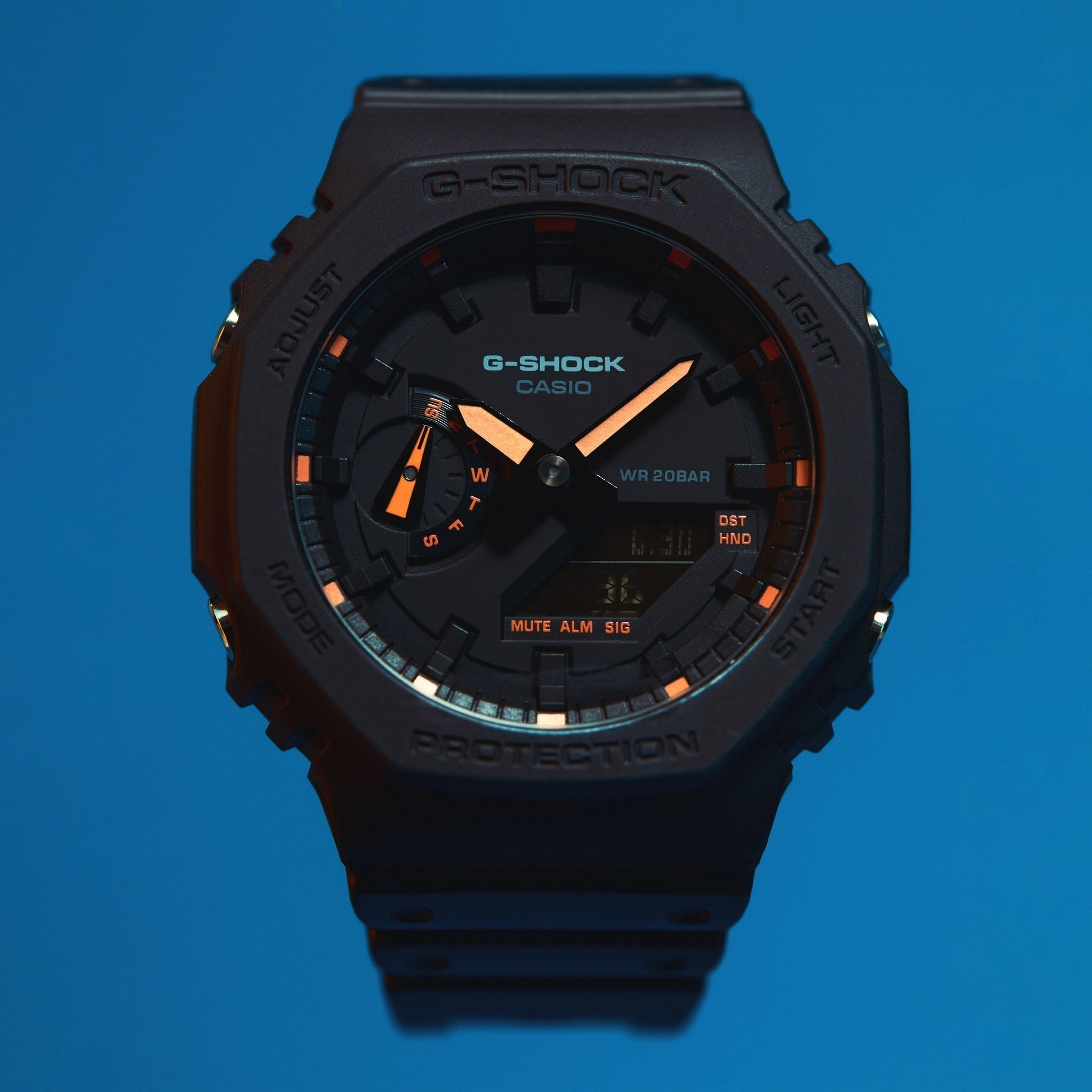 G-Shock GA2100 Neon Black Orange Limited Edition