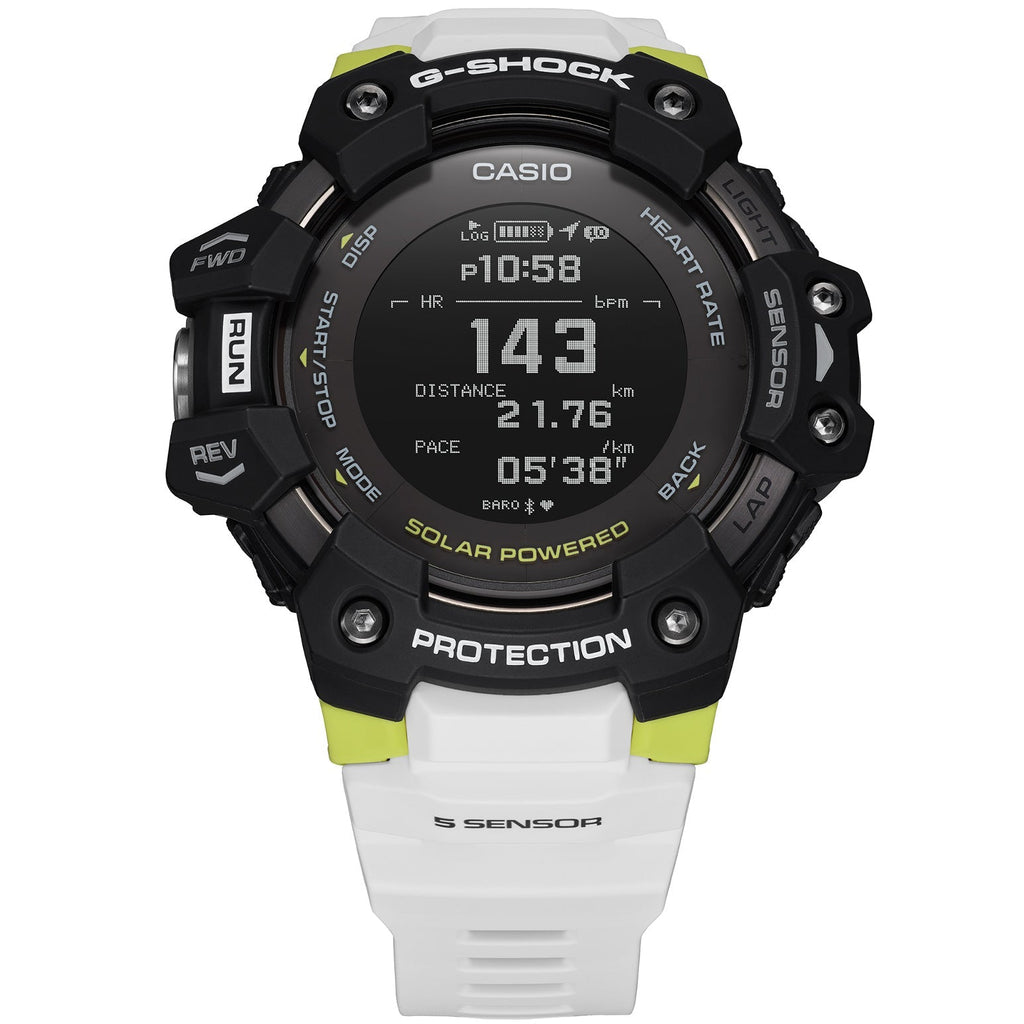 G-Shock GBDH1000 Heart-Rate Monitor Smartwatch White Neon