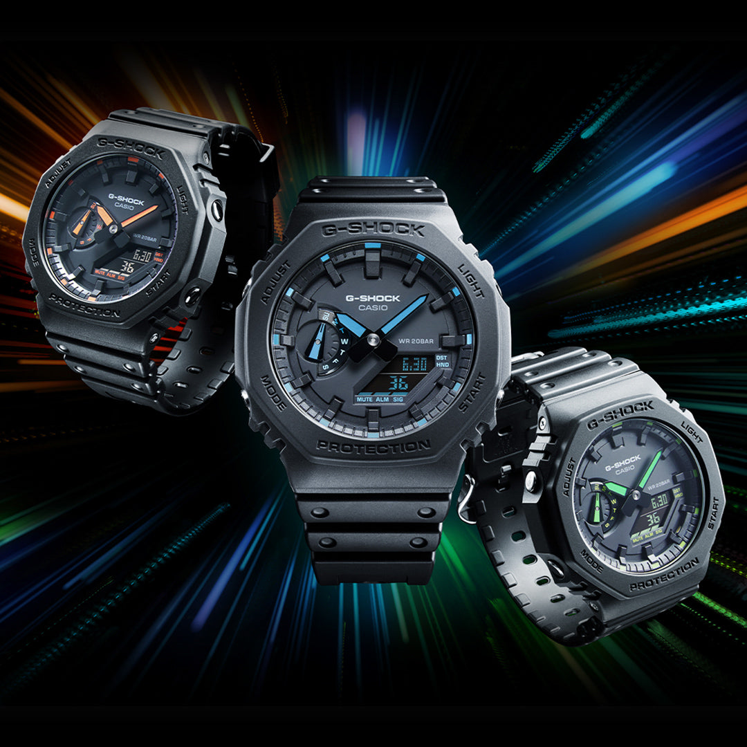 G-Shock GA2100 Neon Black Orange Limited Edition