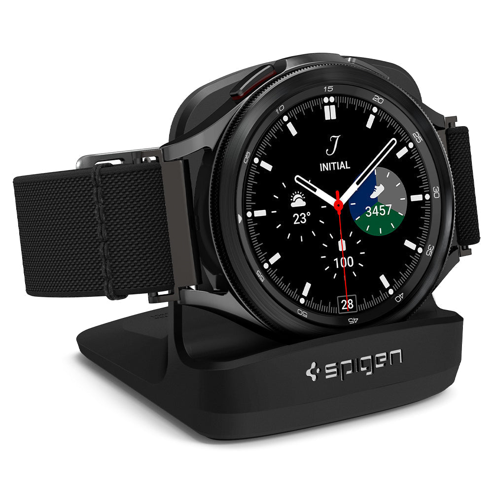 Galaxy Watch Night Stand S352 in black showing the front with watch charging