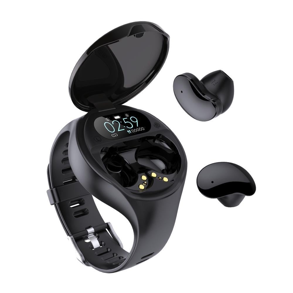 New wearable earphones devices smart watch with wireless earbuds