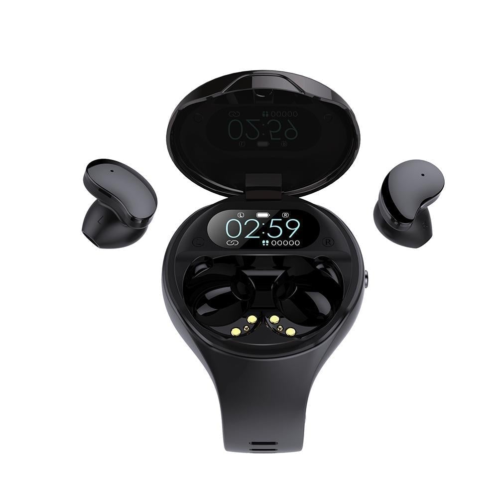 New wearable earphones devices smart watch with wireless earbuds