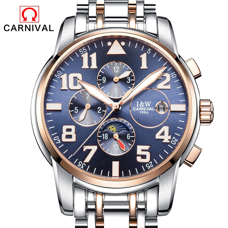 Automatic watch mens mechanical 2017 brand luxury CARNIVAL orologi tourbillon clock men sports watch military automatik watch