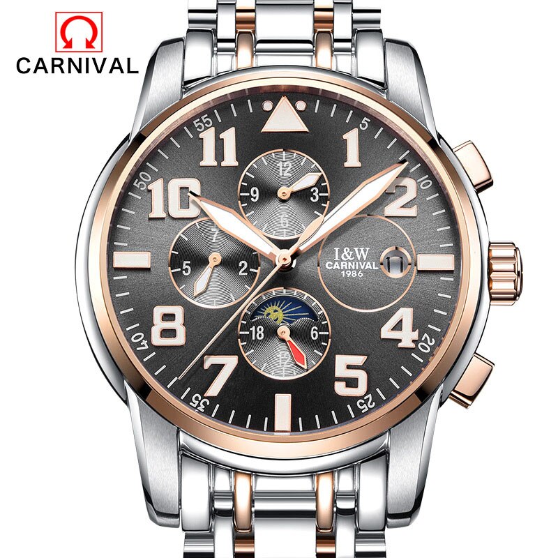 Automatic watch mens mechanical 2017 brand luxury CARNIVAL orologi tourbillon clock men sports watch military automatik watch