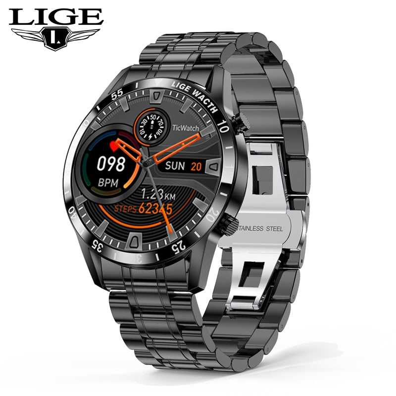 LIGE 2022 New Smart Watch Men Bluetooth Call Watch IP67 Waterproof Sports Fitness Watch For Android IOS Men Smart Watch 2022+Box