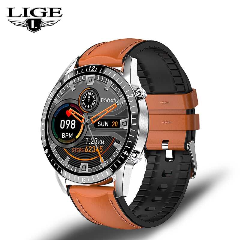 LIGE 2022 New Smart Watch Men Bluetooth Call Watch IP67 Waterproof Sports Fitness Watch For Android IOS Men Smart Watch 2022+Box