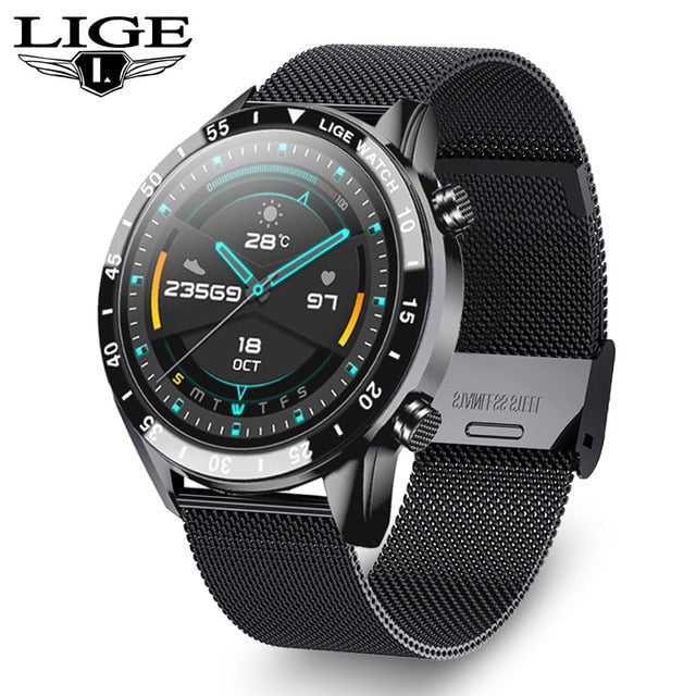 LIGE 2022 New Smart Watch Men Bluetooth Call Watch IP67 Waterproof Sports Fitness Watch For Android IOS Men Smart Watch 2022+Box