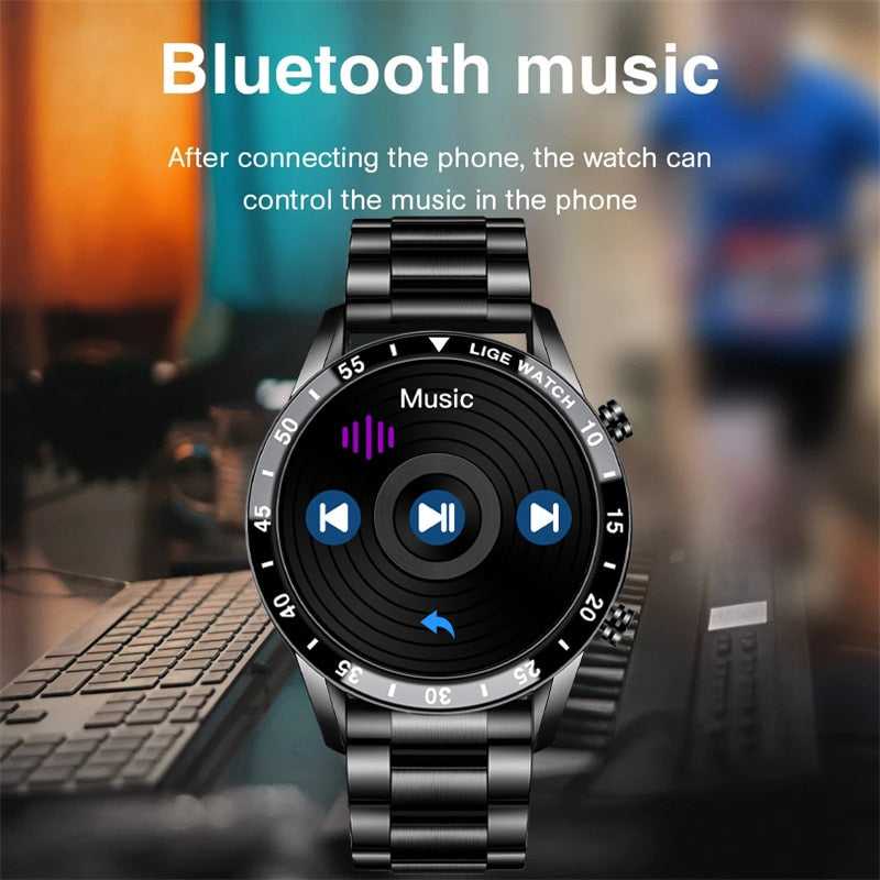 LIGE 2022 New Smart Watch Men Bluetooth Call Watch IP67 Waterproof Sports Fitness Watch For Android IOS Men Smart Watch 2022+Box