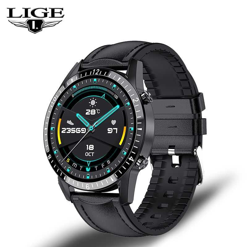 LIGE 2022 New Smart Watch Men Bluetooth Call Watch IP67 Waterproof Sports Fitness Watch For Android IOS Men Smart Watch 2022+Box