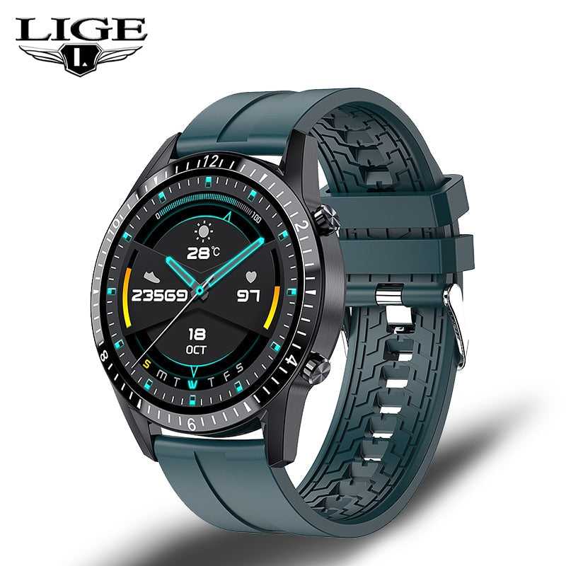 LIGE 2022 New Smart Watch Men Bluetooth Call Watch IP67 Waterproof Sports Fitness Watch For Android IOS Men Smart Watch 2022+Box