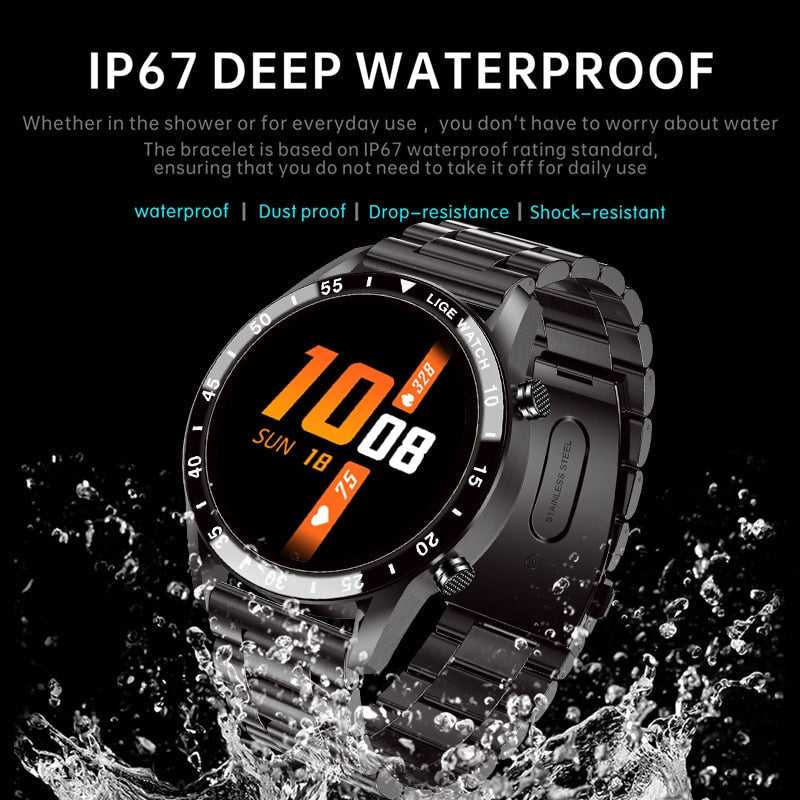 LIGE 2022 New Smart Watch Men Bluetooth Call Watch IP67 Waterproof Sports Fitness Watch For Android IOS Men Smart Watch 2022+Box