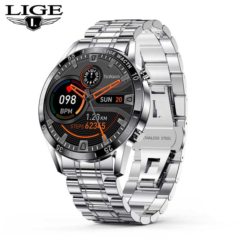 LIGE 2022 New Smart Watch Men Bluetooth Call Watch IP67 Waterproof Sports Fitness Watch For Android IOS Men Smart Watch 2022+Box