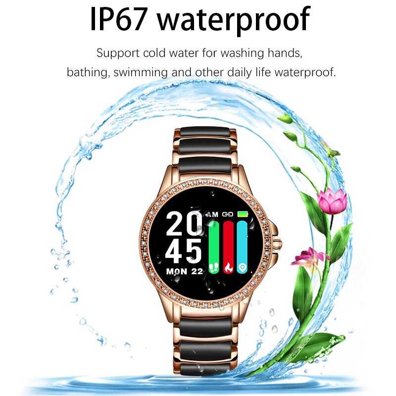 LIGE Diamond Smart watch Ladies smartwatch Women Blood Pressure Heart Rate Monitor Fitness Tracker 2020 New Fashion Sports Watch