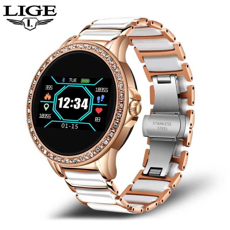 LIGE Diamond Smart watch Ladies smartwatch Women Blood Pressure Heart Rate Monitor Fitness Tracker 2020 New Fashion Sports Watch