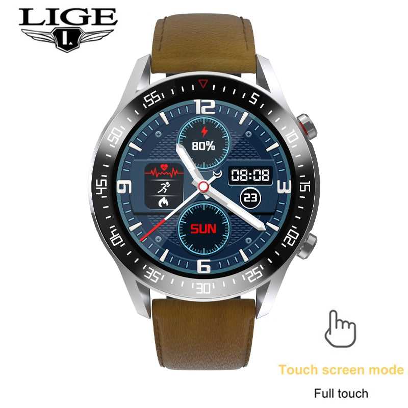 LIGE New Smart watch Men Full touch Screen Sports Fitness watch IP68 waterproof Bluetooth Suitable For Android ios Smart watch