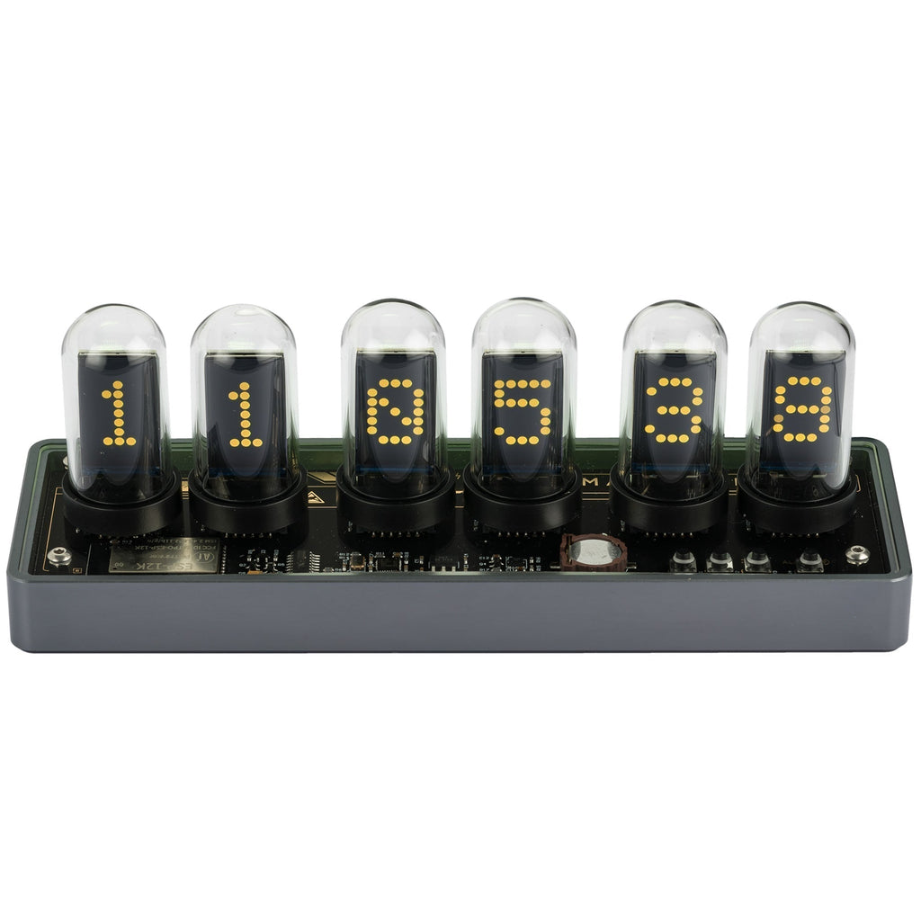 Silver Neo-RT-Nixier Digital Desk Calendar & Clock