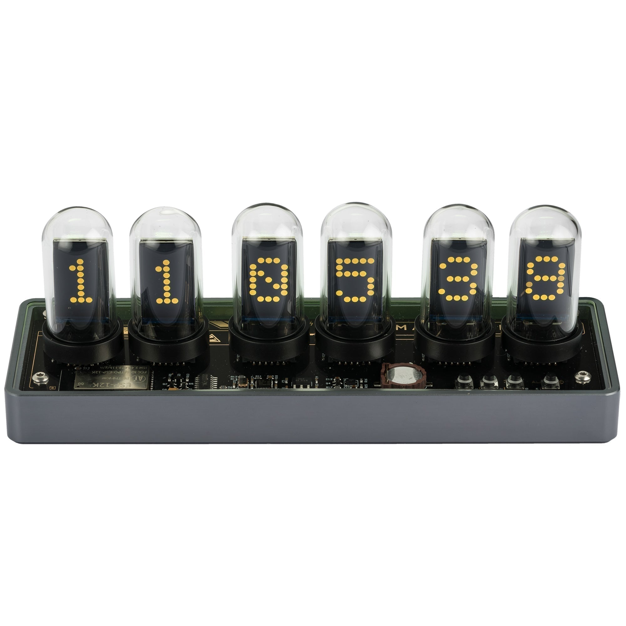 Silver Neo-RT-Nixier Digital Desk Calendar & Clock