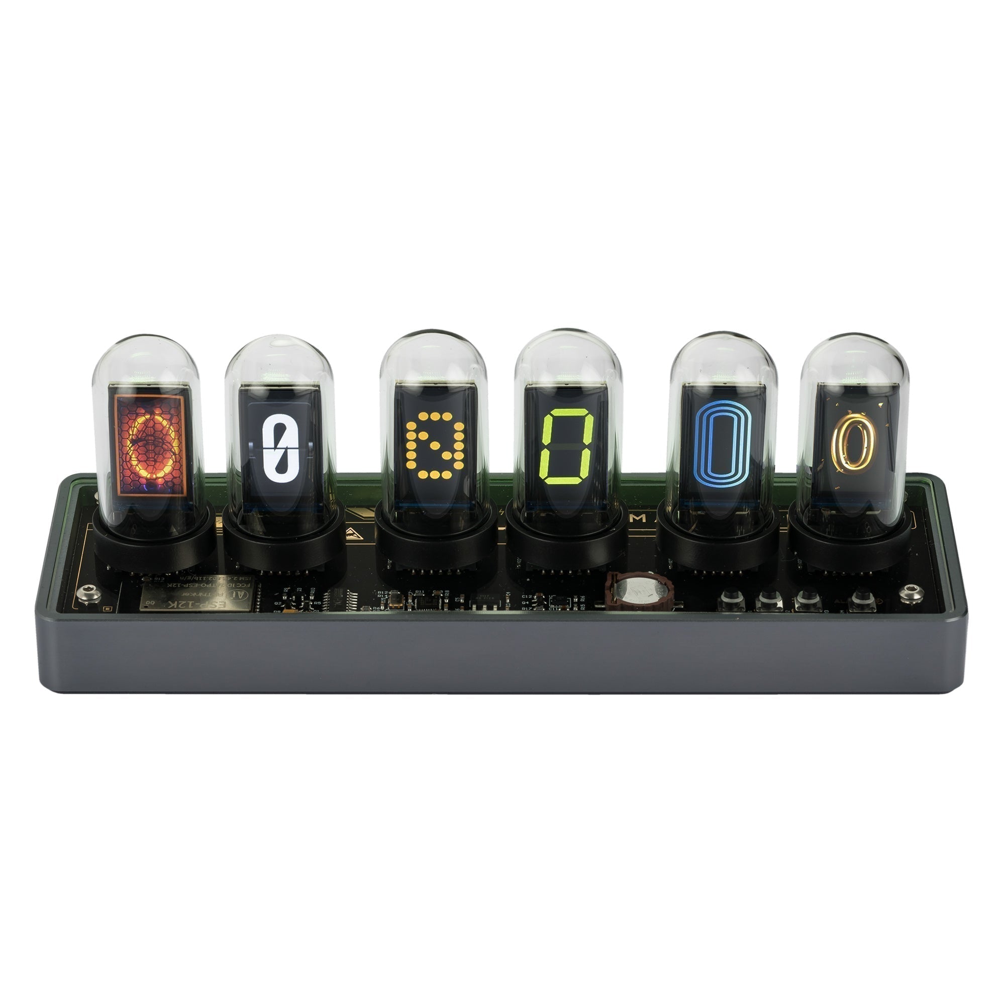 Silver Neo-RT-Nixier Digital Desk Calendar & Clock
