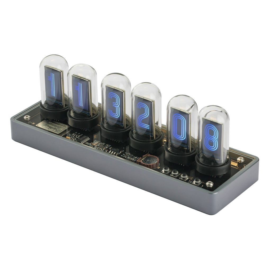 Silver Neo-RT-Nixier Digital Desk Calendar & Clock