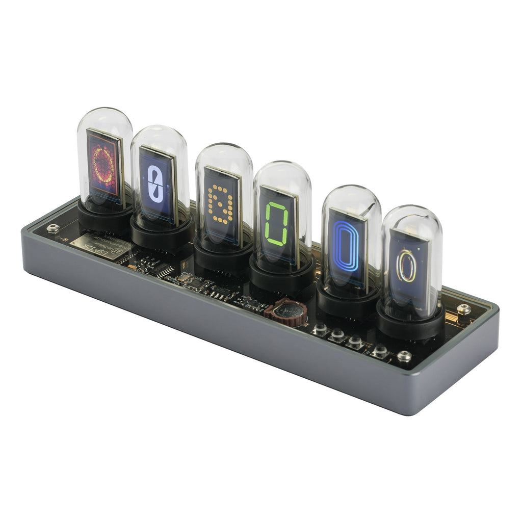 Silver Neo-RT-Nixier Digital Desk Calendar & Clock