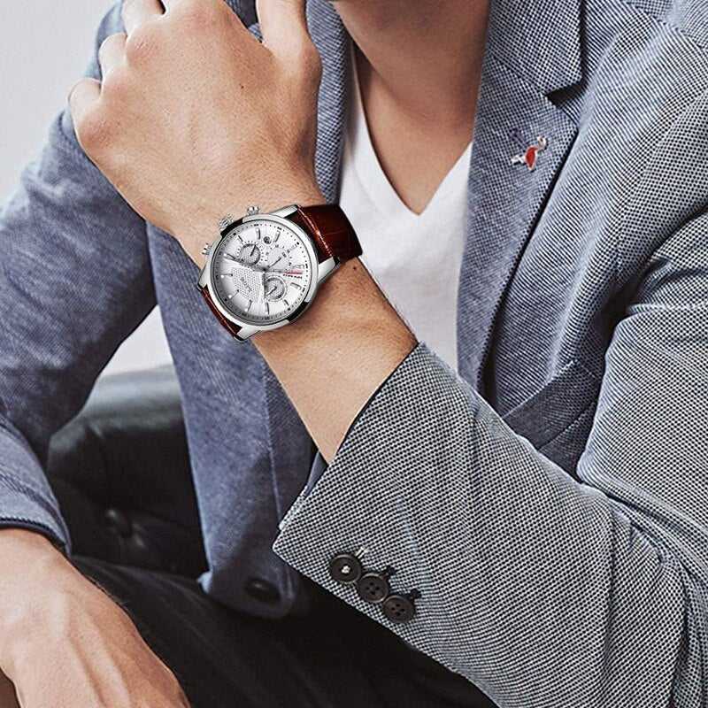 Mens Watches LIGE Clock Fashion Sports Quartz Wrist Watch Man Top Brand Leather Military Waterproof Date Watch Relogio Masculino