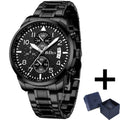 New Stellar Series Quartz  Movement Mens Watch Steel Strap Calendar Multi-function Luminous Needle Top Brand Chronograph Relogio