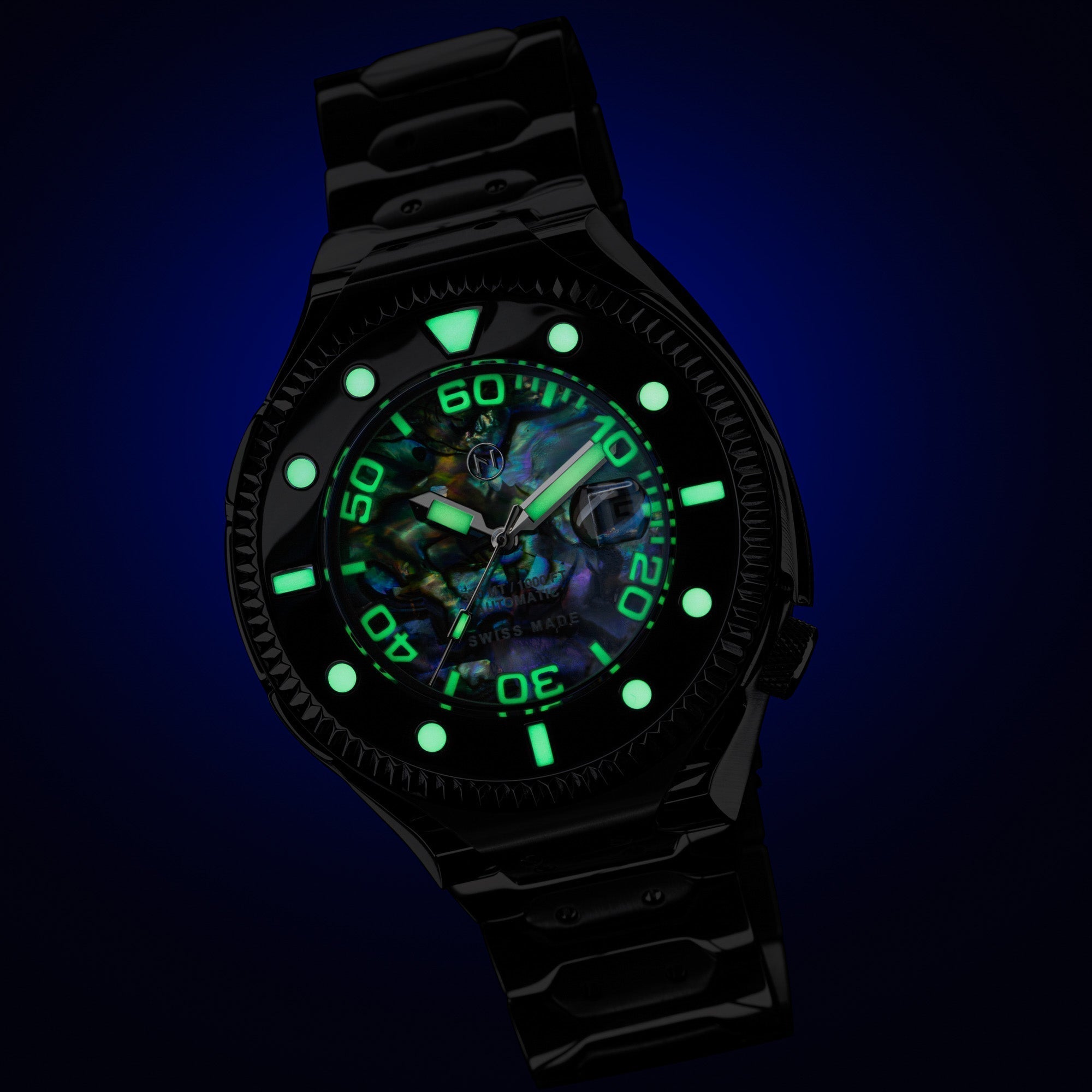 Nove Swiss Atlantean Automatic Black Abalone