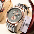 POEDAGAR Men Watch Fashion Stainless Stain Steel Quartz Men's Wristwatch Swiss Brand Luxury Business Waterproof Date Watches
