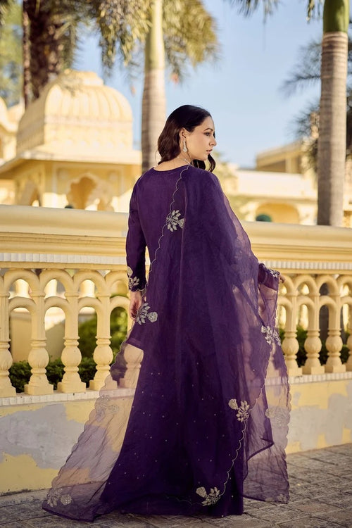 New Women Wedding & Festive Purple Sharara Set