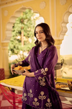 New Women Wedding & Festive Purple Sharara Set