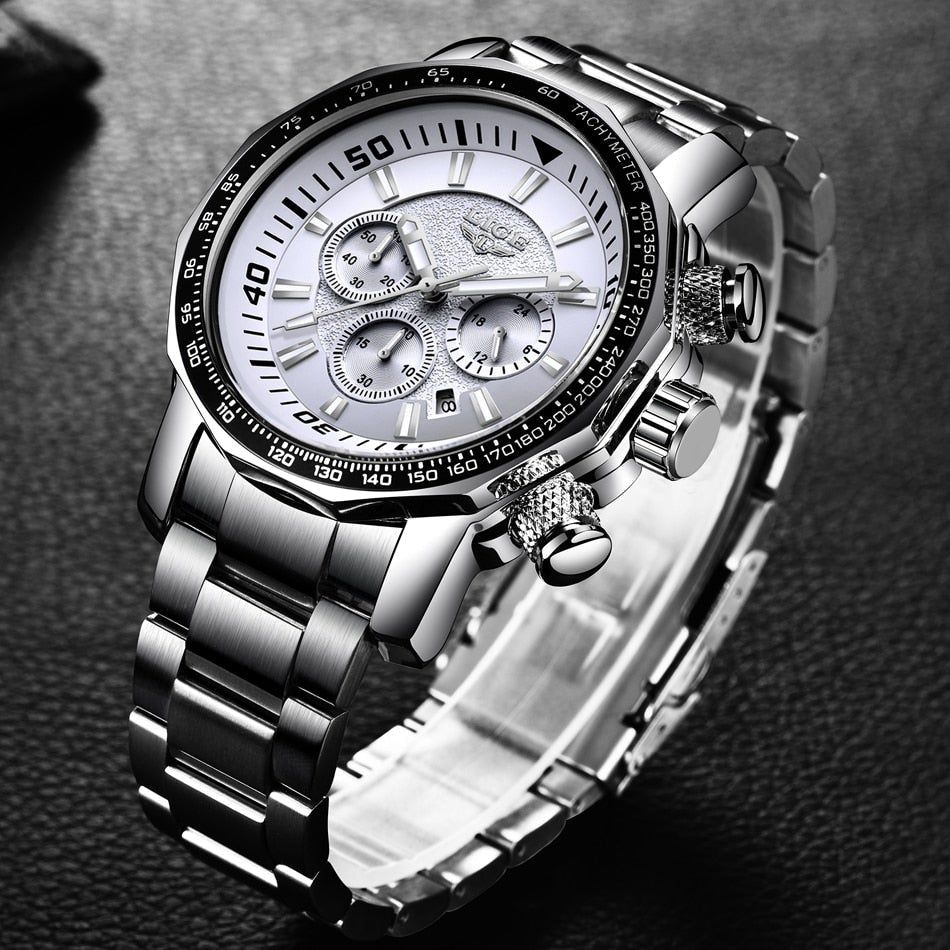 Watches For Men's Quartz Stainless Steel | Chronograph Men’s Watch – 043