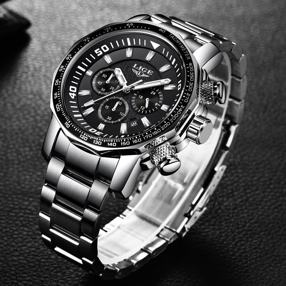 Watches For Men's Quartz Stainless Steel | Chronograph Men’s Watch – 043