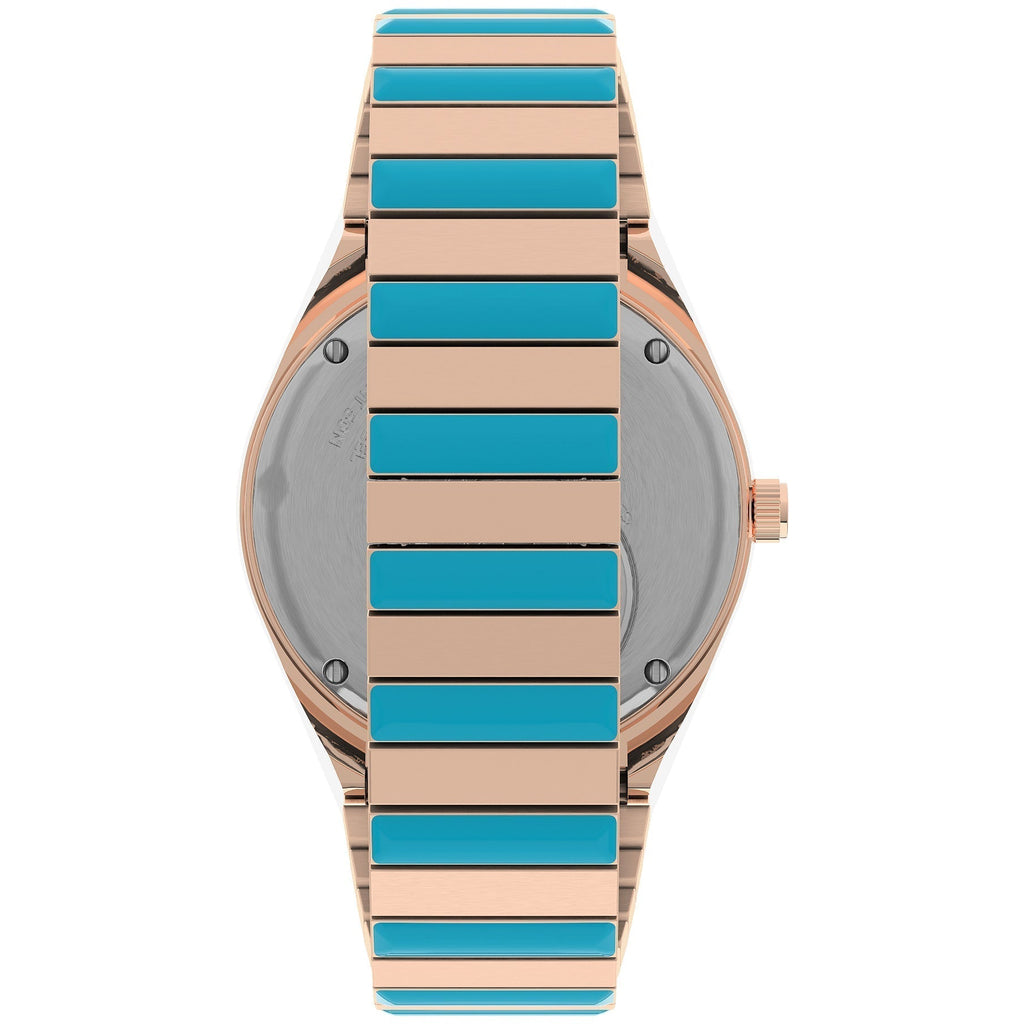 Timex Q Malibu Blue Pink Gold SS
