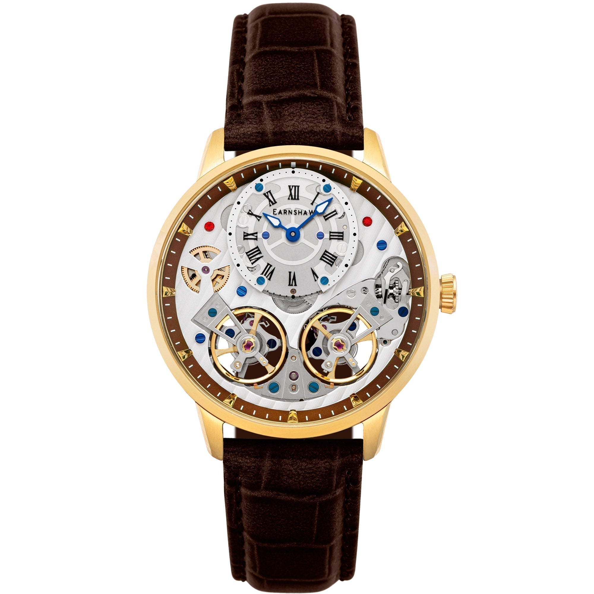 Thomas Earnshaw Brewster Double Barrel Automatic Silver Brown