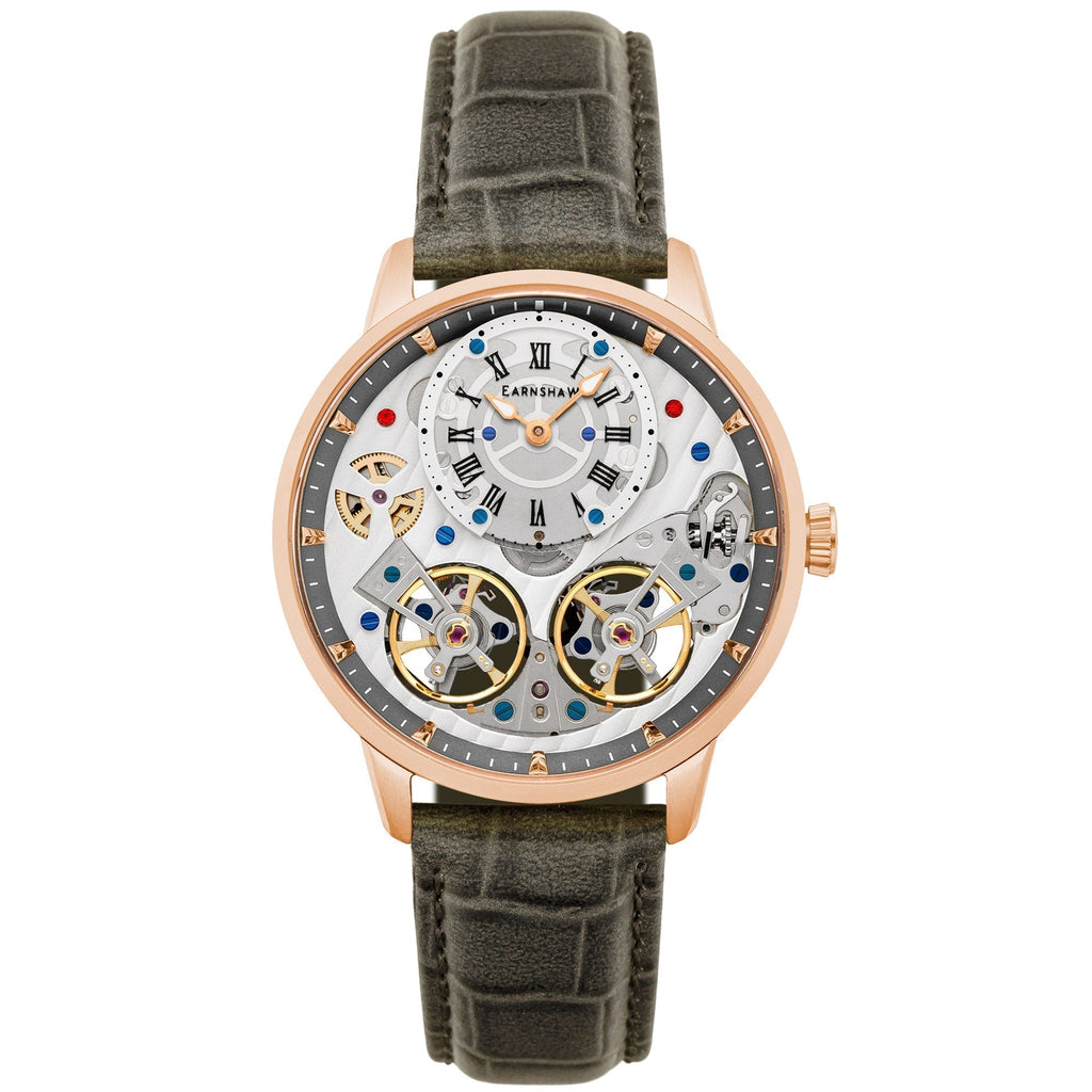Thomas Earnshaw Brewster Double Barrel Automatic Rose Gold Silver