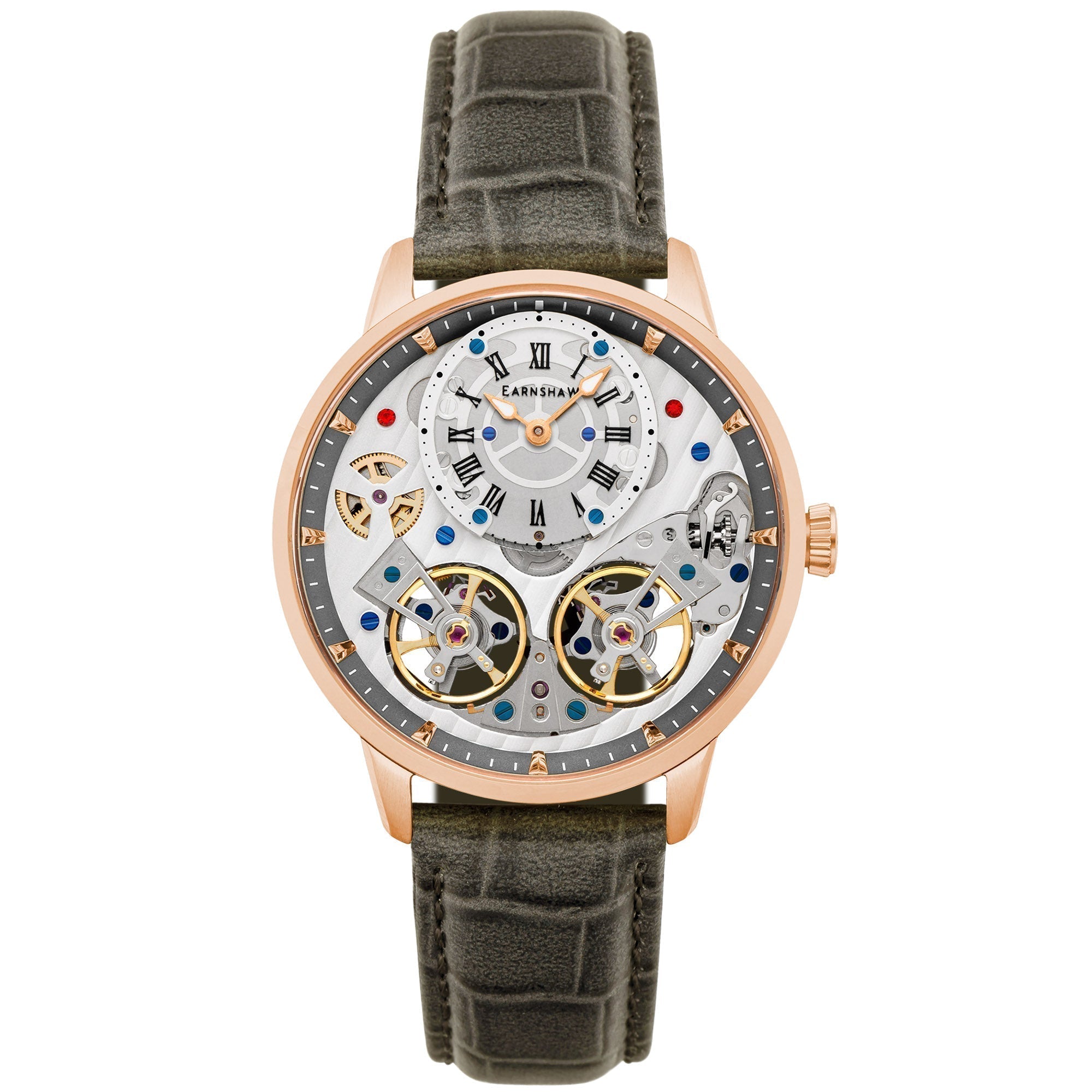 Thomas Earnshaw Brewster Double Barrel Automatic Rose Gold Silver